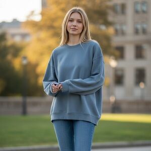Blue Crew Neck Sweater